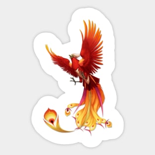 Golden Fire Phoenix Sticker